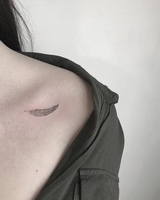 Minimal Feather Tattoo Designs