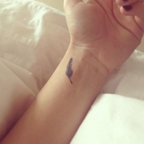 Minimal Feather Tattoo Designs