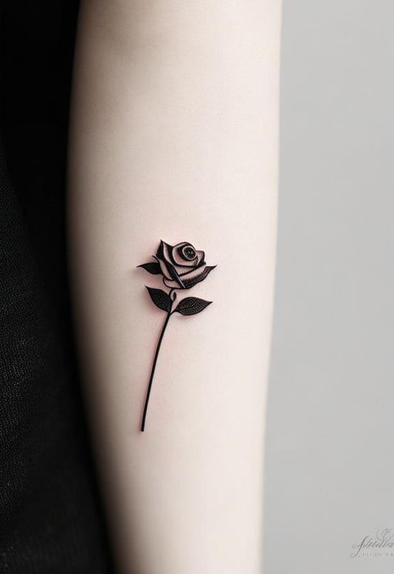 Minimalist Rose Tattoo Designs