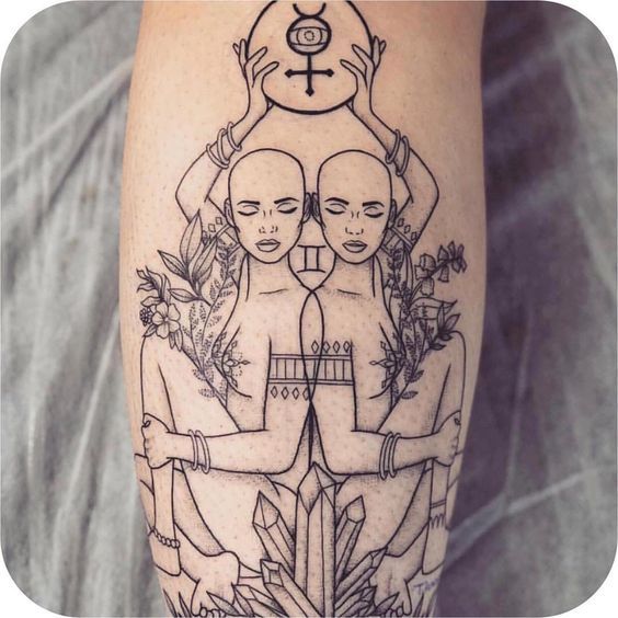  Naked Gemini Tattoo