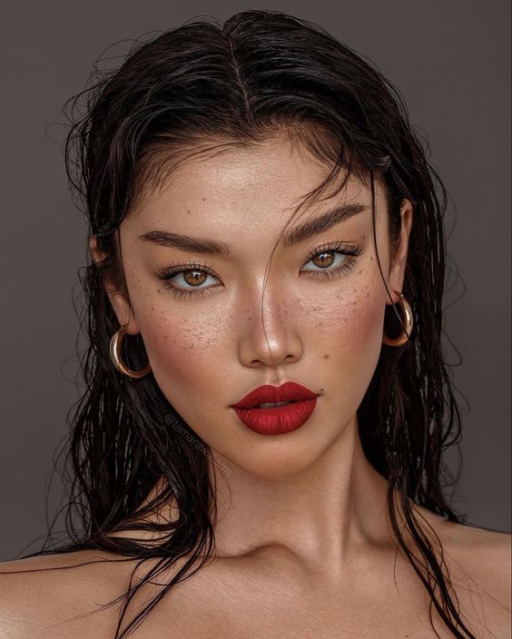 Natural Base With Bold Lips