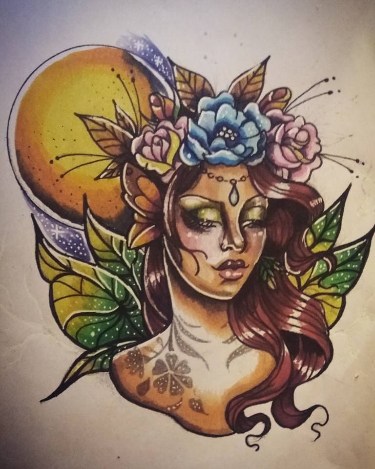 Neo Traditional Pixie Tattoo For Women Ideas