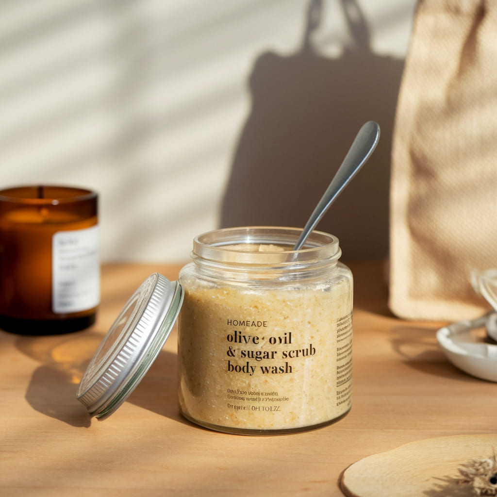 Olive Oil and Sugar Scrub Wash