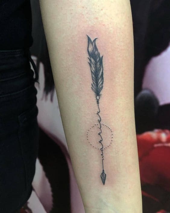 Quote Feather Tattoo Ideas