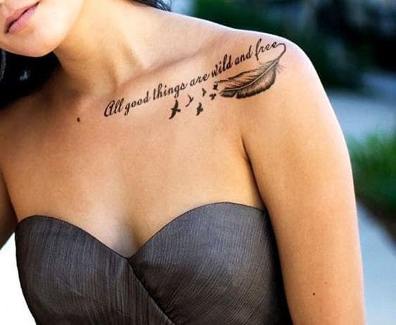 Quote Feather Tattoo Ideas