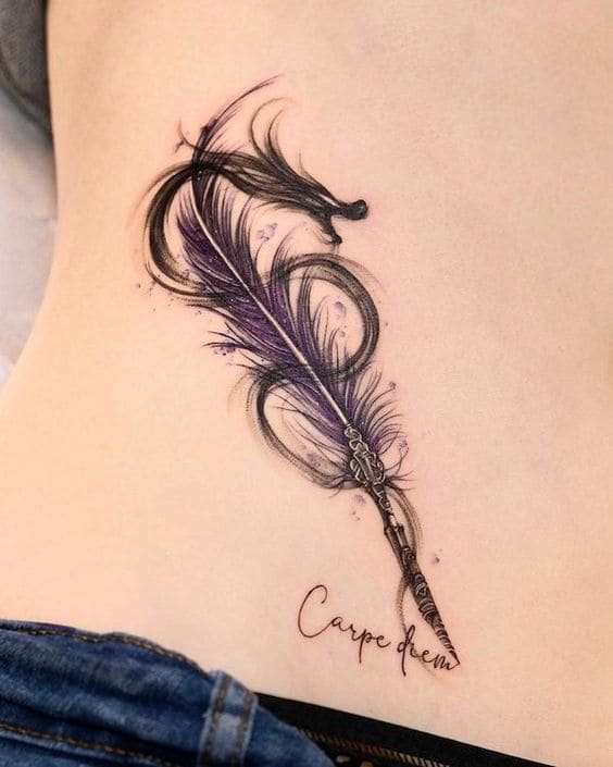 Quote Feather Tattoo Ideas