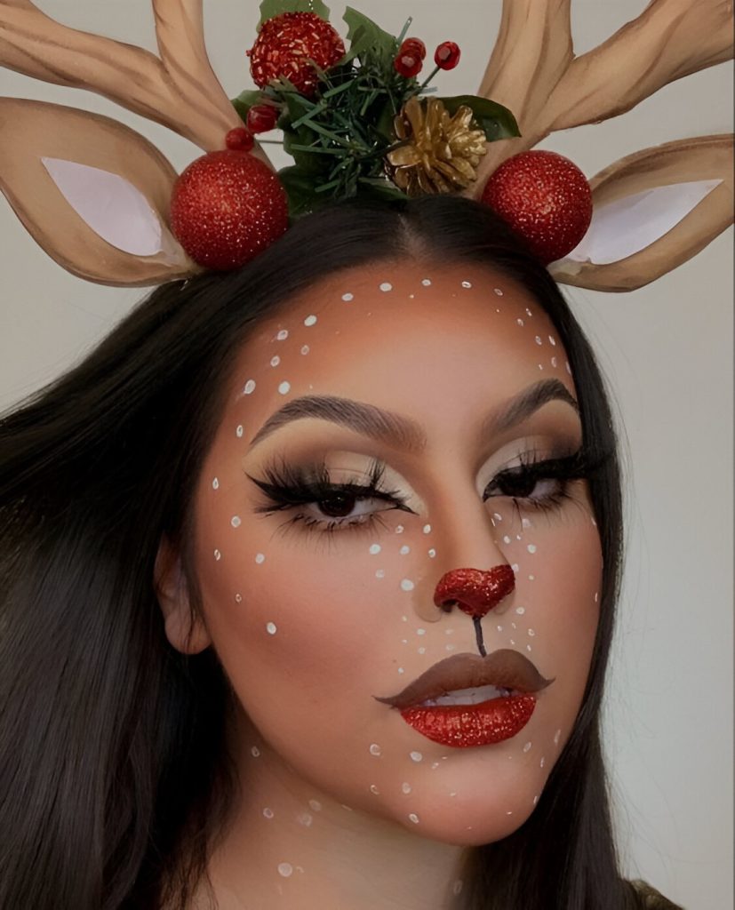 Reindeer Holiday Makeup Looks