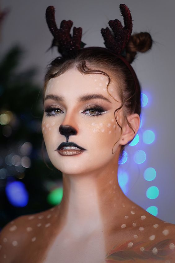 Reindeer Holiday Makeup Looks
