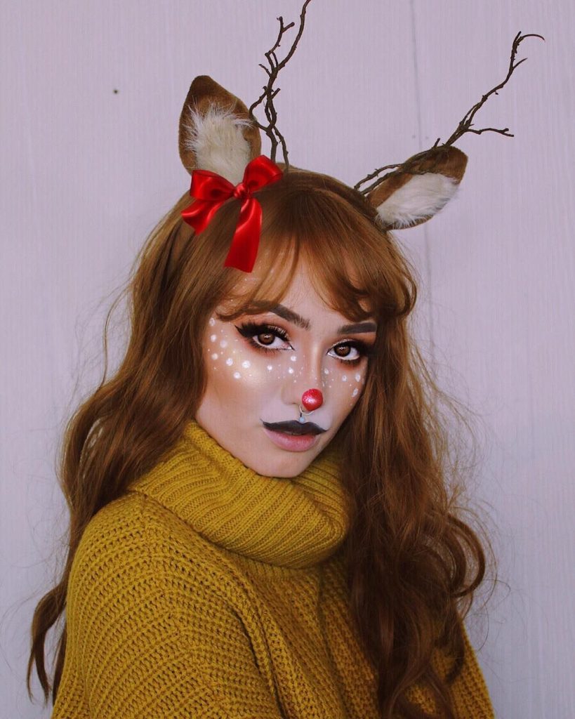 Reindeer Holiday Makeup Looks