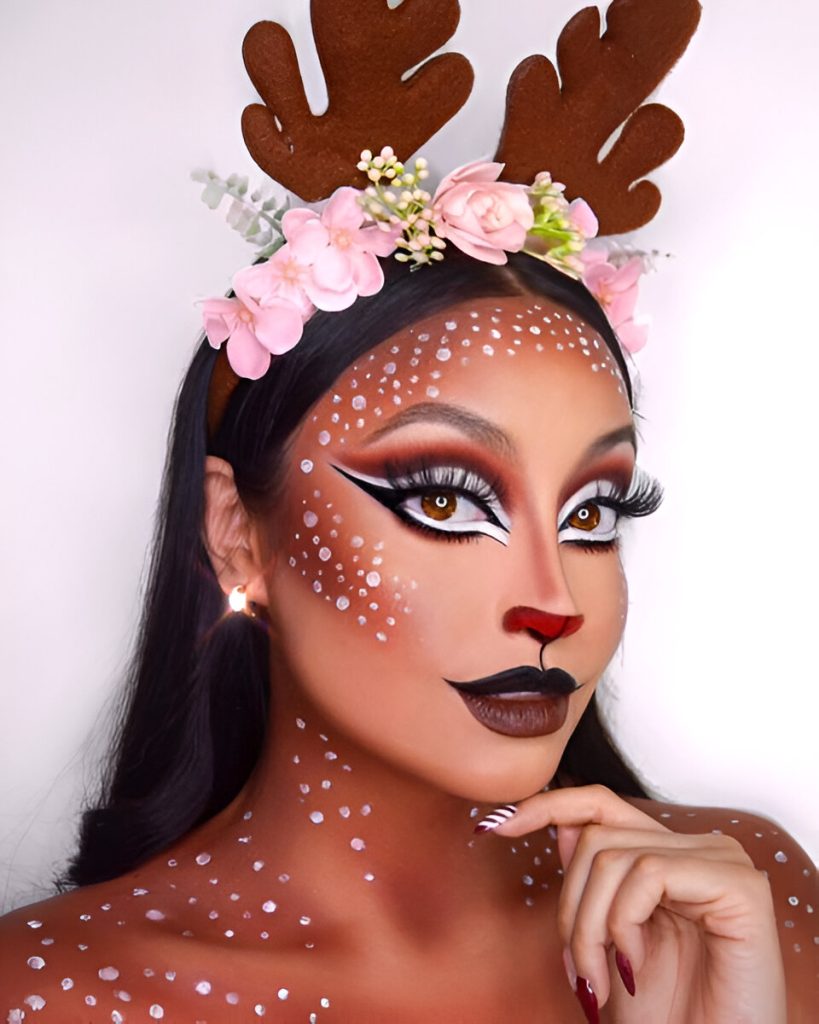 Reindeer Holiday Makeup Looks