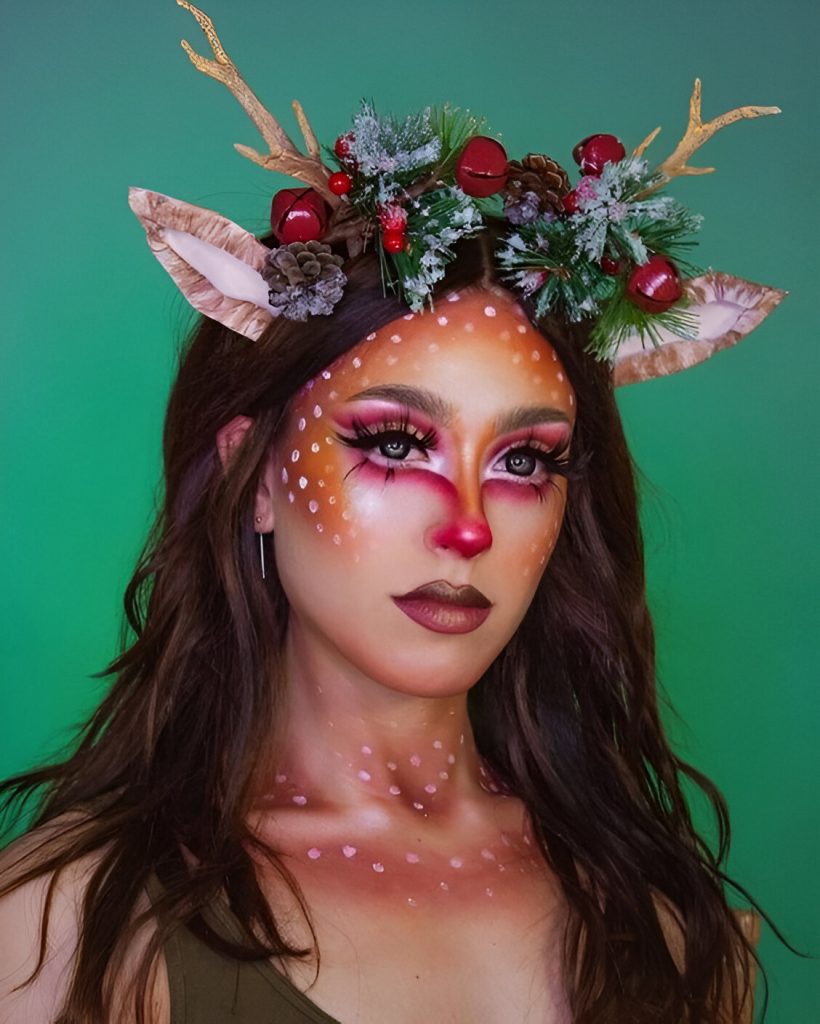 Reindeer Holiday Makeup Looks