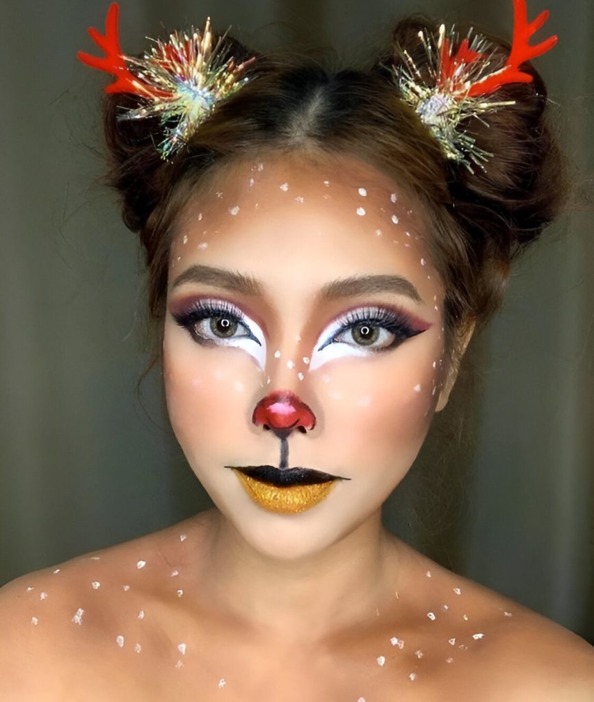Reindeer Holiday Makeup Looks