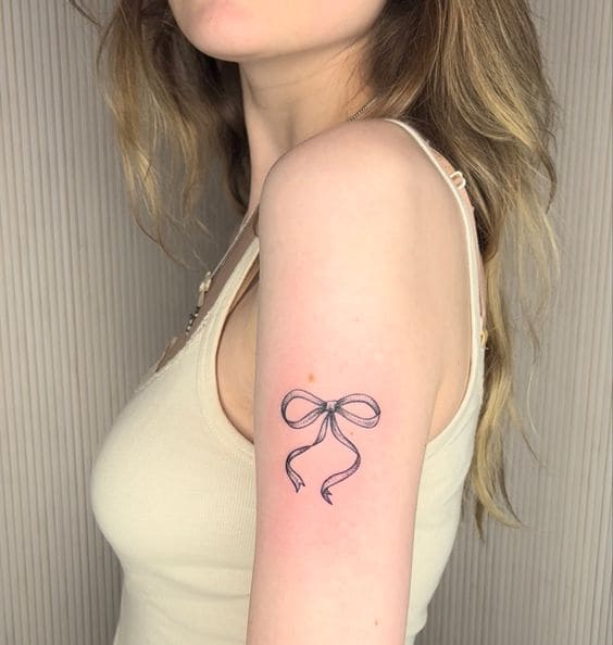 Ribbon Bow Tattoos On Arm