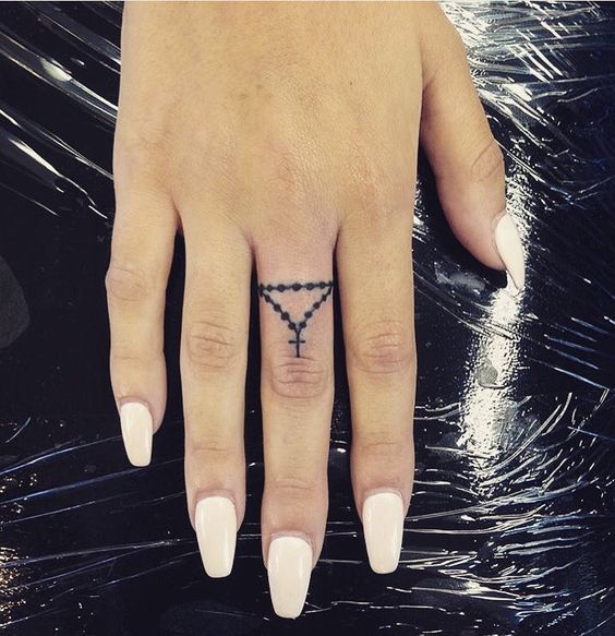 Rosary Finger Tattoos