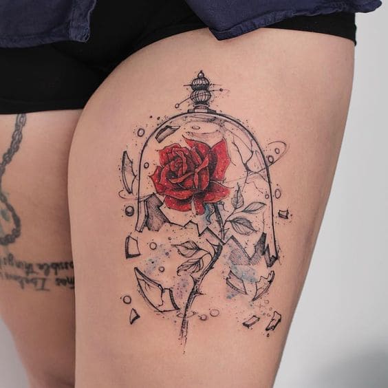 Rose Tattoo Ideas From Beauty And The Beast