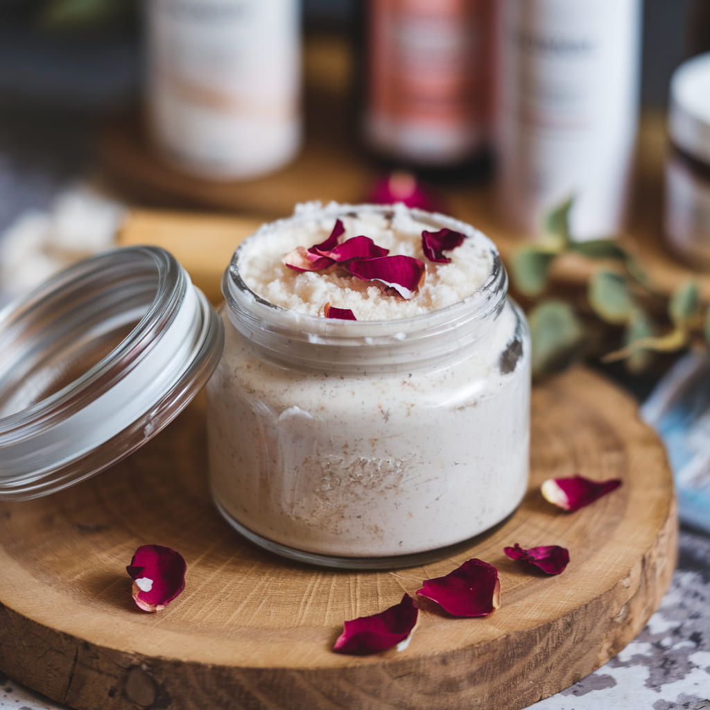 Rose Water and Rice Flour Exfoliating Scrub