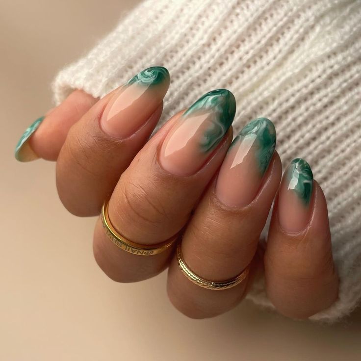 Sage Marble Nails