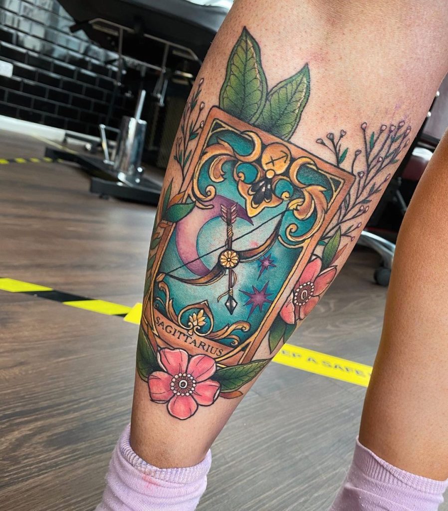 Sagittarius Card Tattoo
