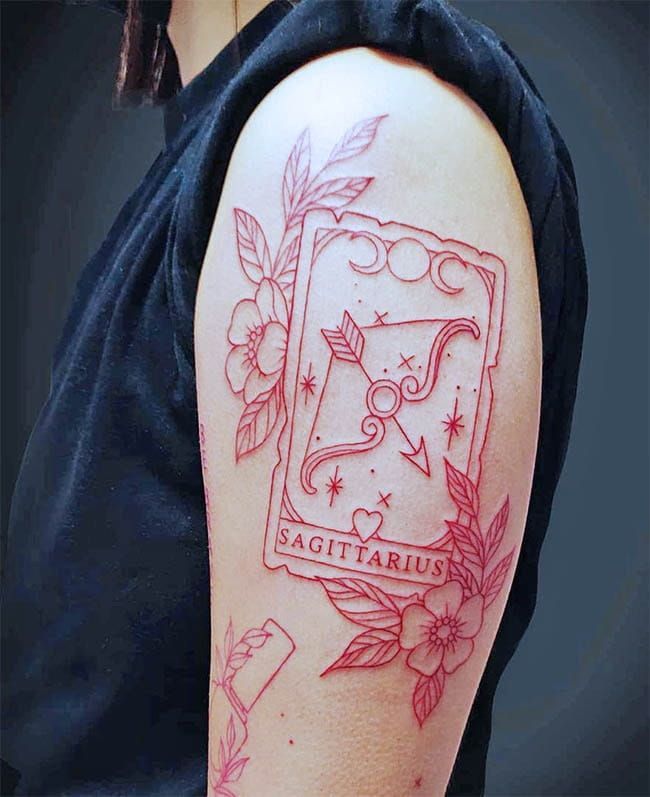 Sagittarius Card Tattoo