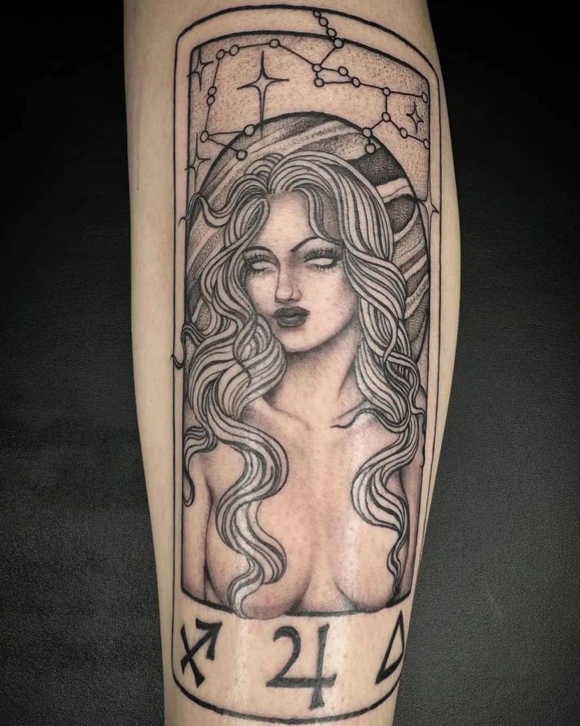 Sagittarius Card Tattoo
