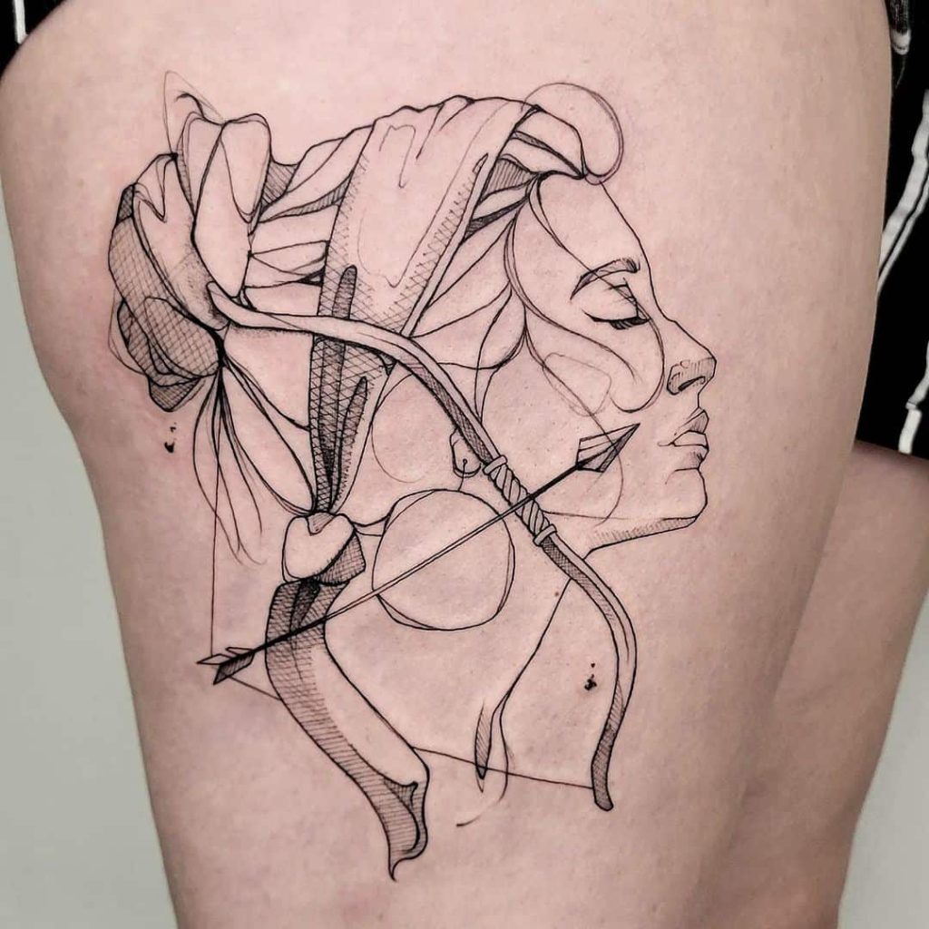 Sagittarius Lady Body Art