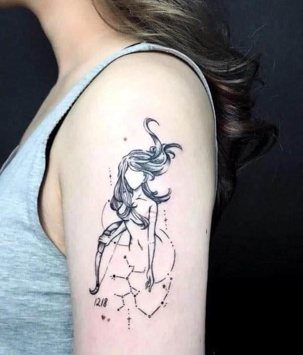 Sagittarius Lady Body Art