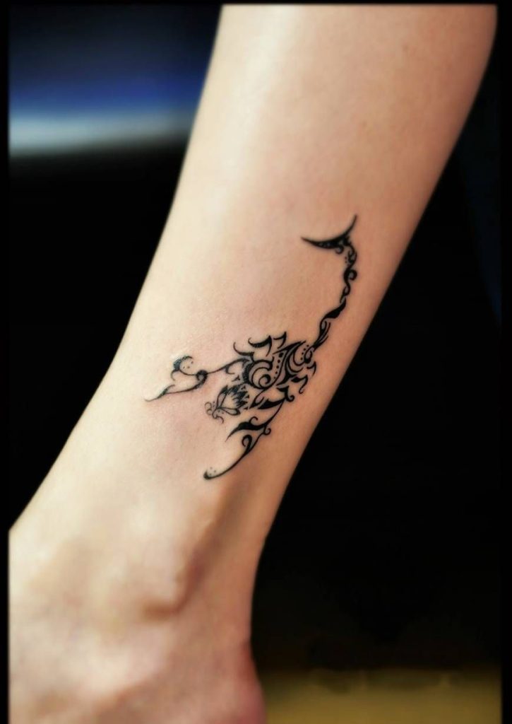 Scorpio Tattoos On Ankle For Girls