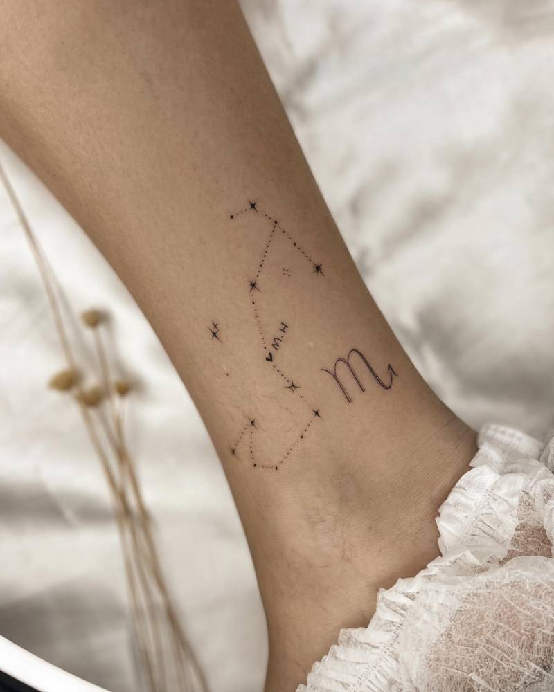 Scorpio Tattoos On Ankle For Girls