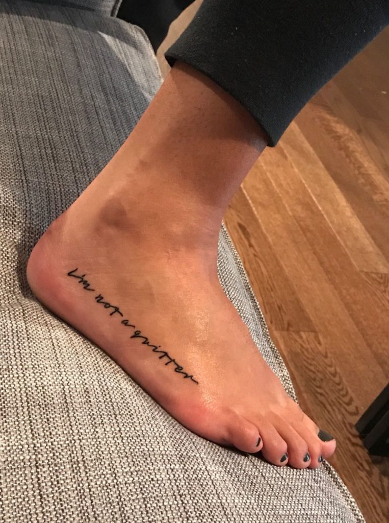 Script Tattoo Designs On Foot
