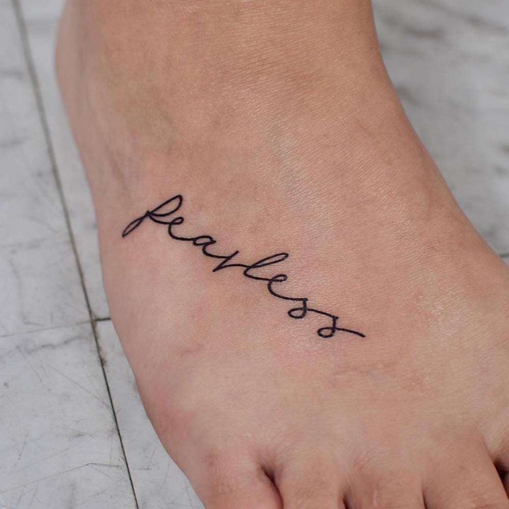 Script Tattoo Designs On Foot
