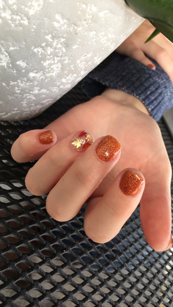 Shimmer Short Fall Nail Ideas4