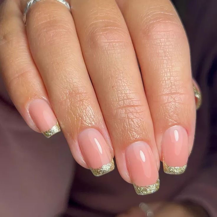 Shiny Glitter French Tips5