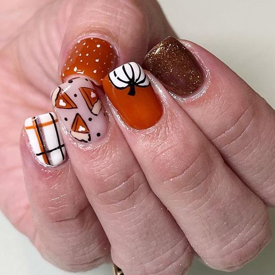 Short Pumpkin Pie Nails1