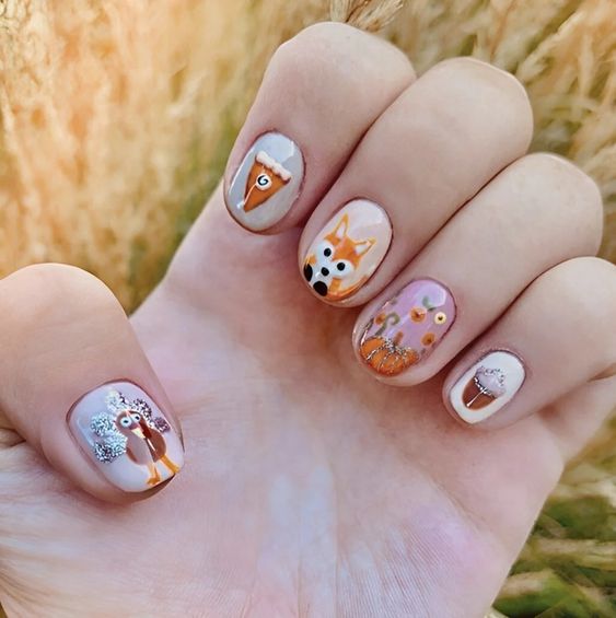 Short Pumpkin Pie Nails5
