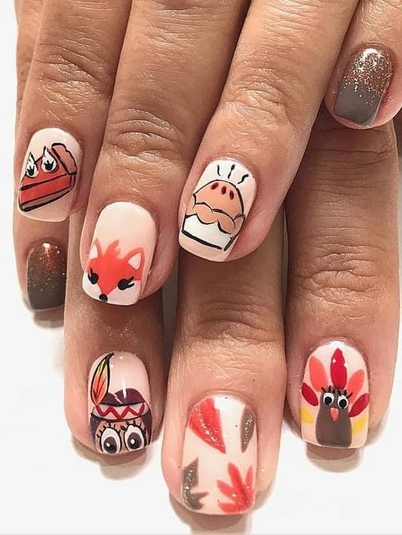 Short Pumpkin Pie Nails7