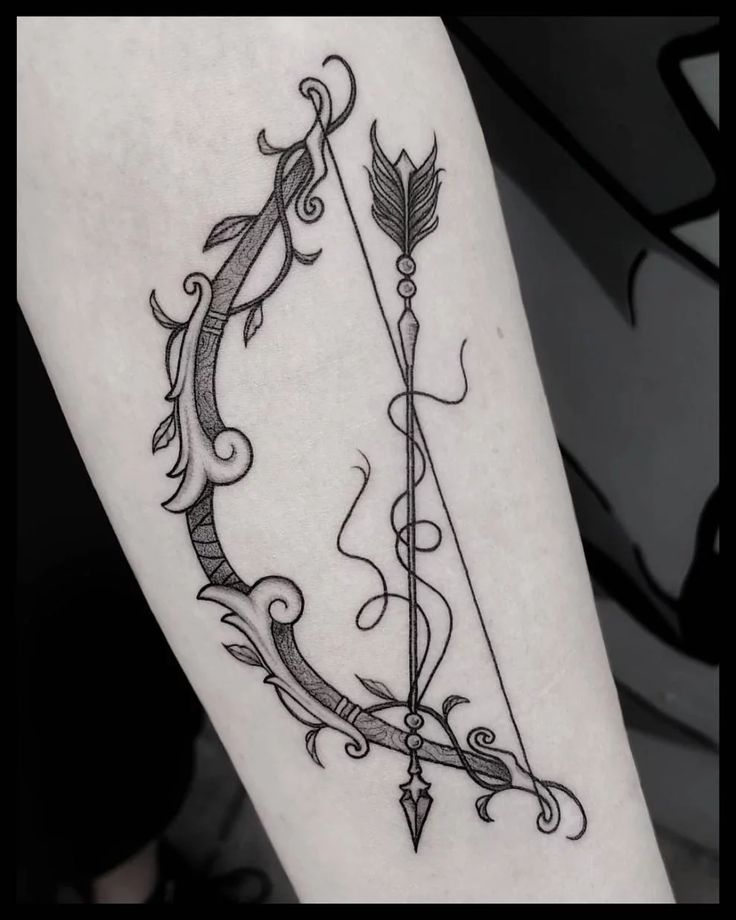 Simple Bow And Arrow Sagittarius Tattoo Ideas