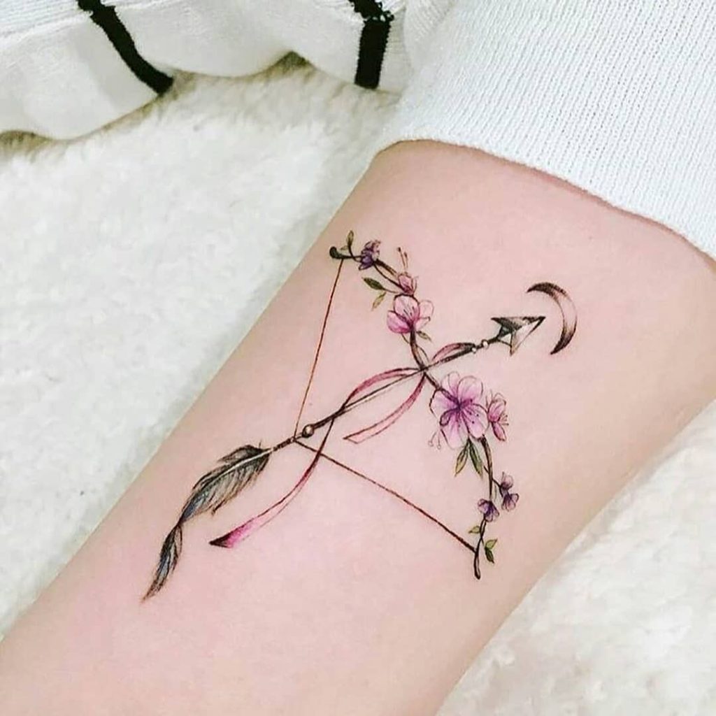 Simple Bow And Arrow Sagittarius Tattoo Ideas