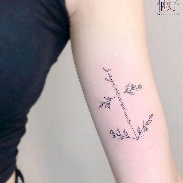 Simple Bow And Arrow Sagittarius Tattoo Ideas