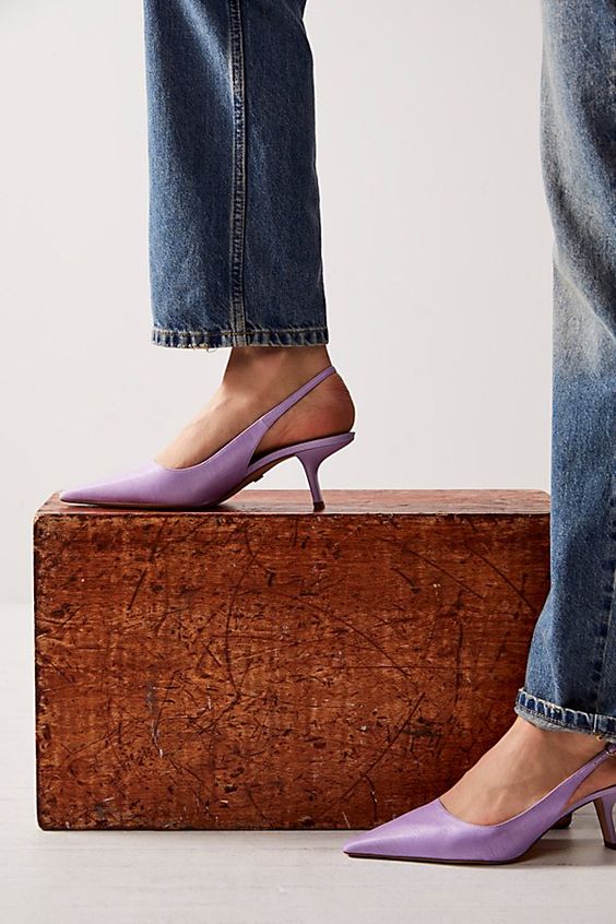 Sling Back Kitten Heels