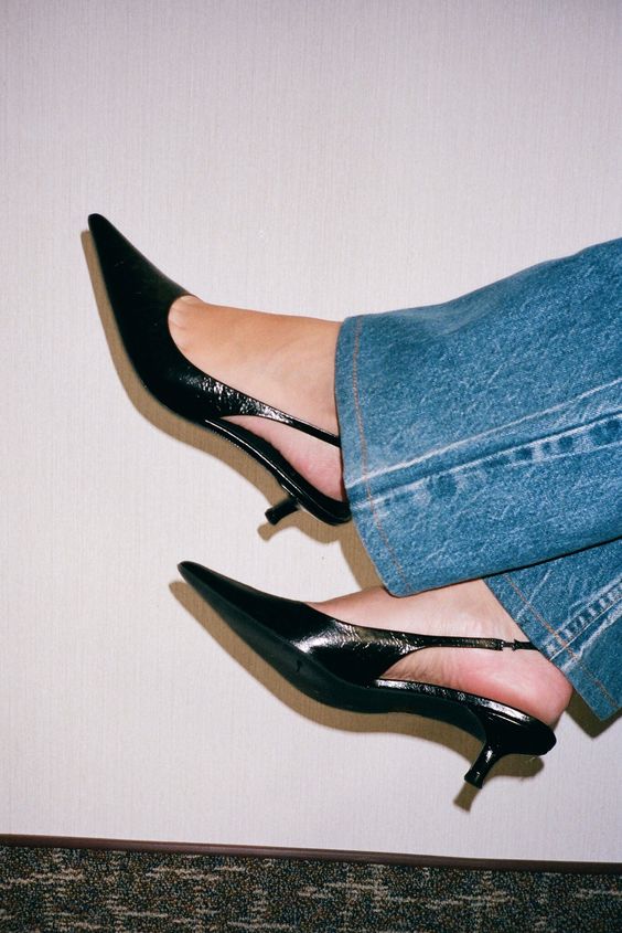 Sling Back Kitten Heels