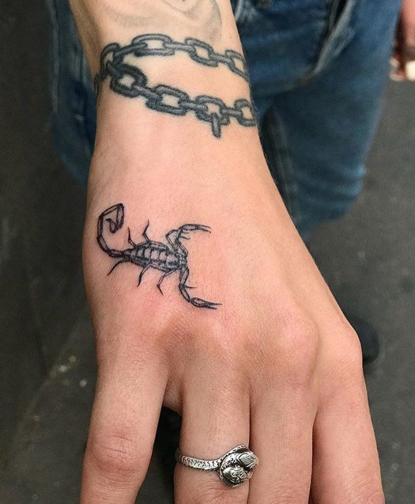 Small Scorpio Tattoos on Hand