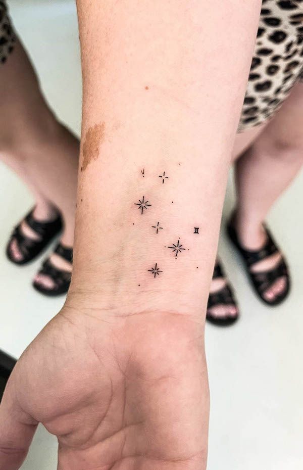 Small and Simple Gemini Tattoo