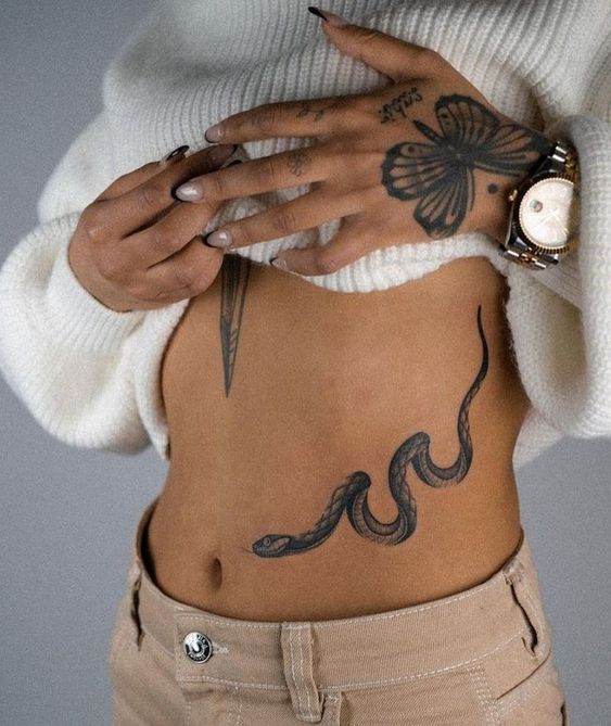 Snake Waist Tattoo Ideas