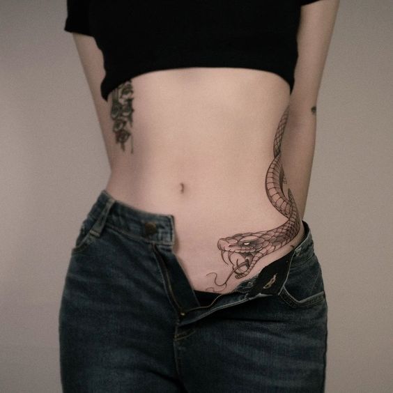 Snake Waist Tattoo Ideas