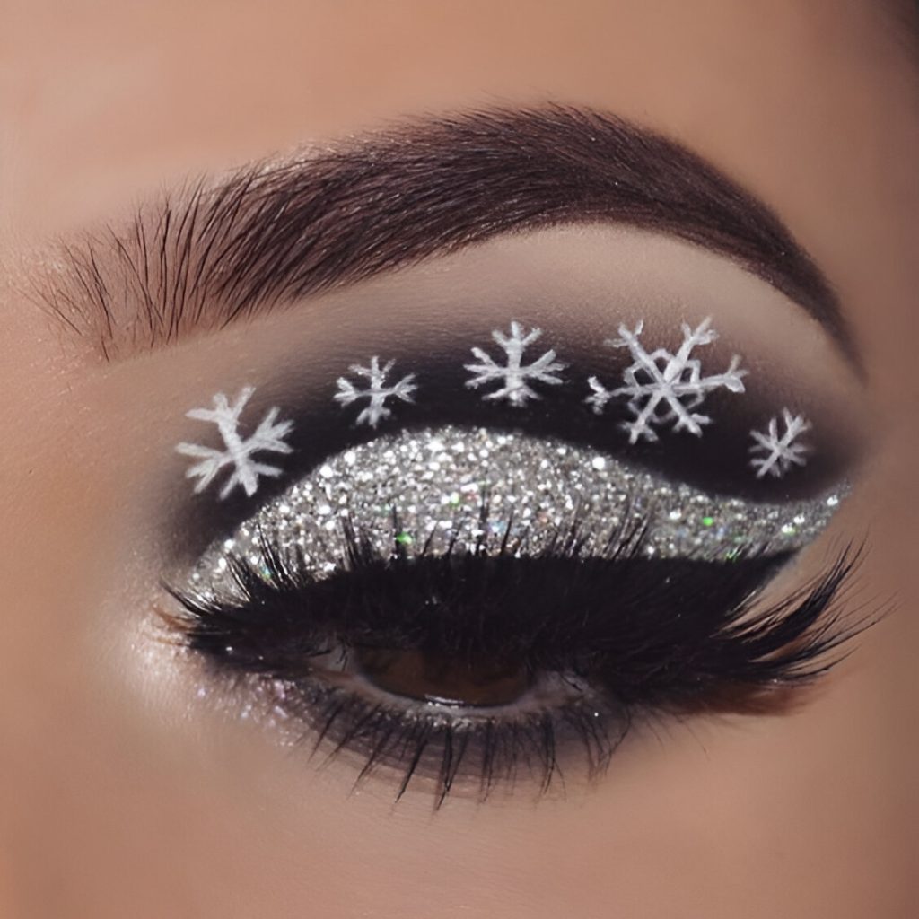 Snowflake Holiday Makeup Looks