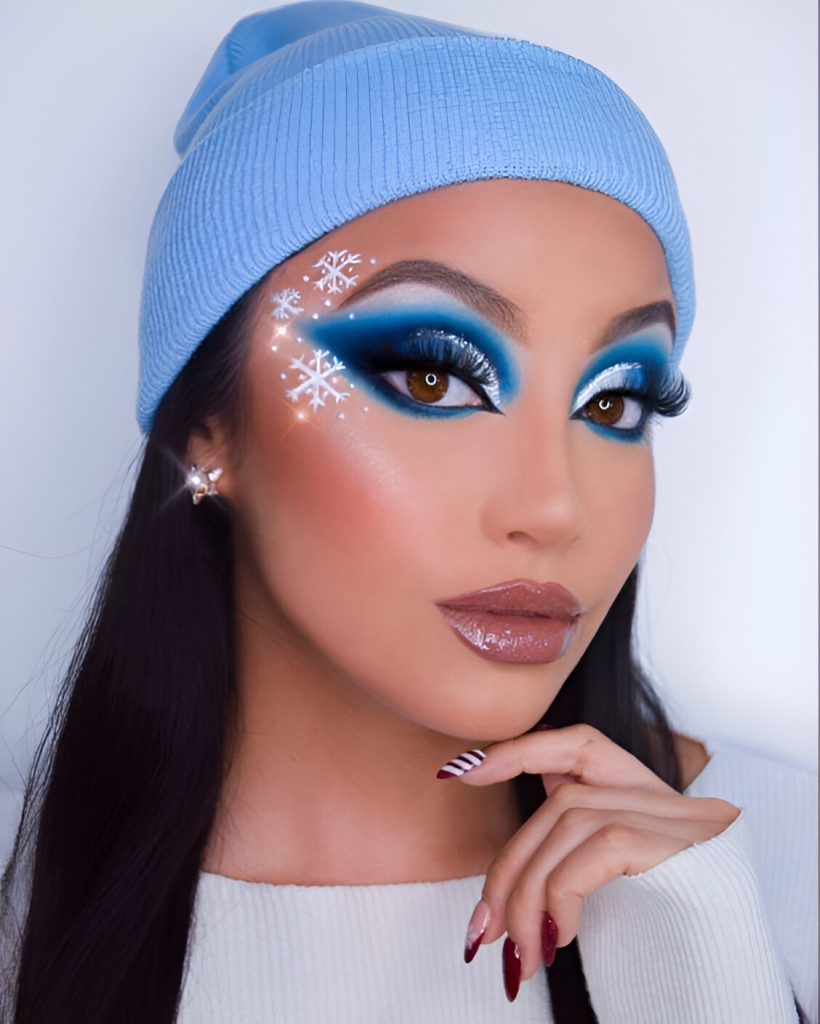 Snowflake Holiday Makeup Looks