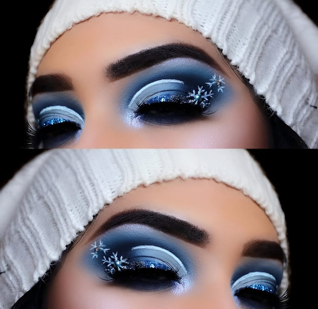 Snowflake Holiday Makeup Looks