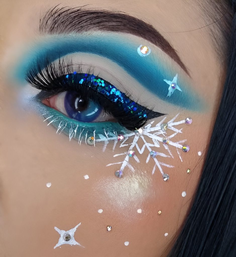 Snowflake Holiday Makeup Looks