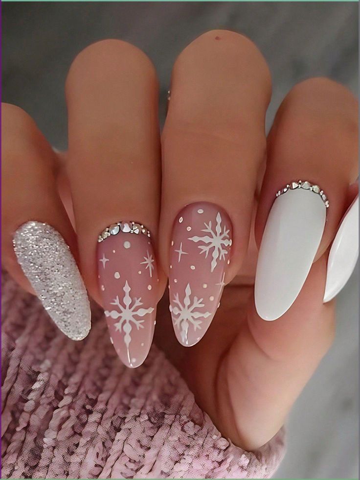 Snowflake White Nails6