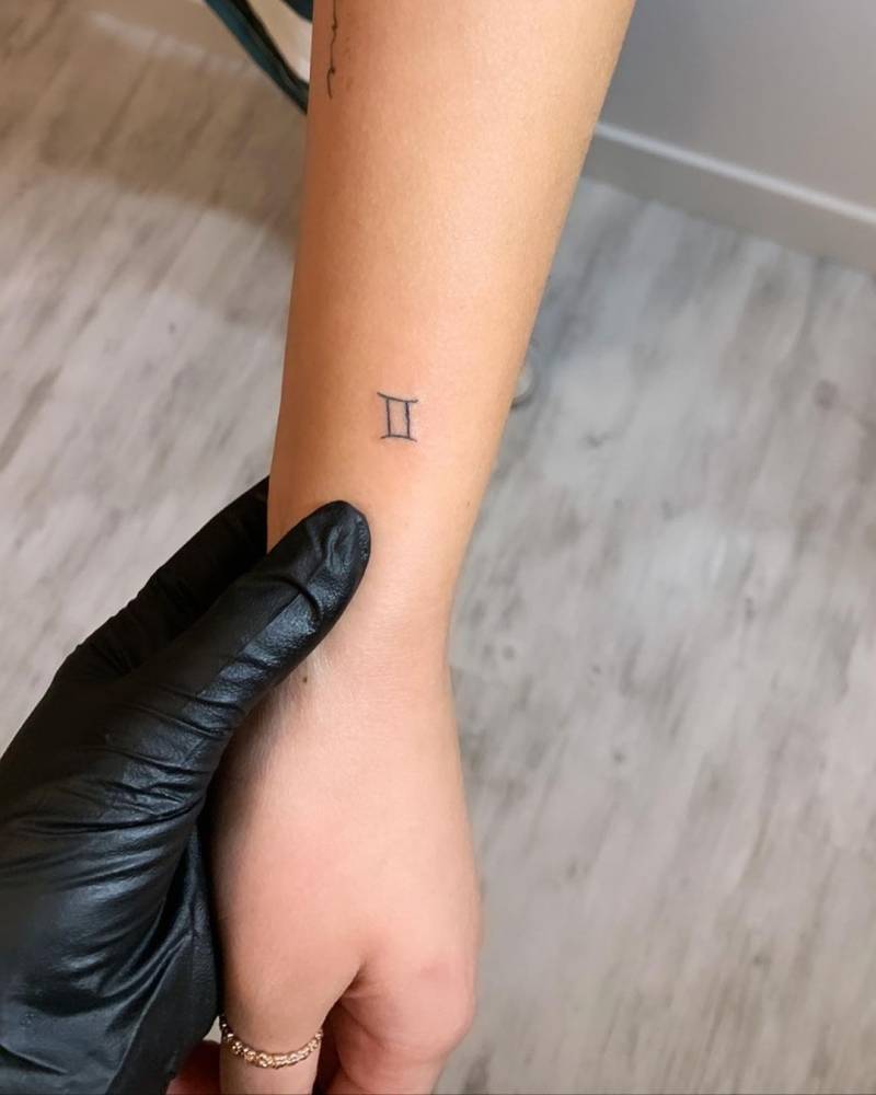 Stylized Gemini Symbol On Wrist
